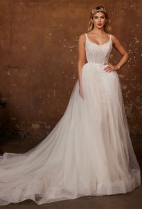 Try on the Calla Blanche Miku Gown in Los Angeles, CA | Karoza Bridal